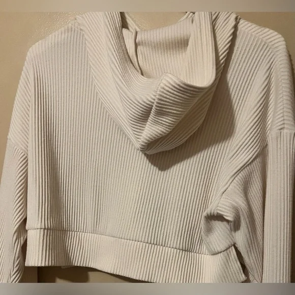 Alo Cream Muse Ribbed Hoodie small/medium - Picture 8 of 10